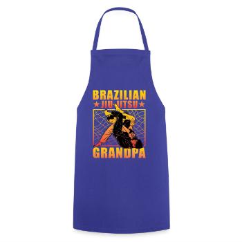 Grand-père de Jiu-Jitsu brésilien - Tablier de cuisine - bleu royal - Devant - AI Model Male 185 dark (185cm)