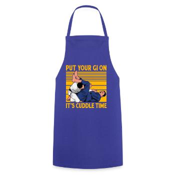 Brazilian Jiu-Jitsu put your Gi on cuddle time - Cooking Apron - royal blue - Front - AI Model Male 185 dark (185cm)