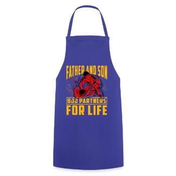 Father and Son BJJ Partners for Life - Cooking Apron - royal blue - Front - AI Model Male 185 dark (185cm)