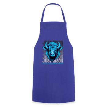 Only bison we like to drink in herds, humorous - Cooking Apron - royal blue - Front - AI Model Male 185 dark (185cm)