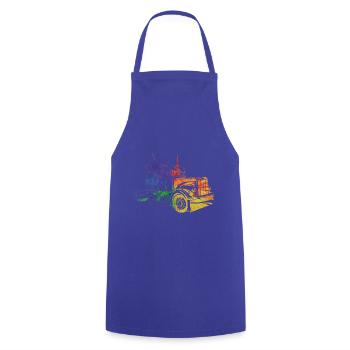 Truck Truck Retro Love - Cooking Apron - royal blue - Front - AI Model Male 185 dark (185cm)