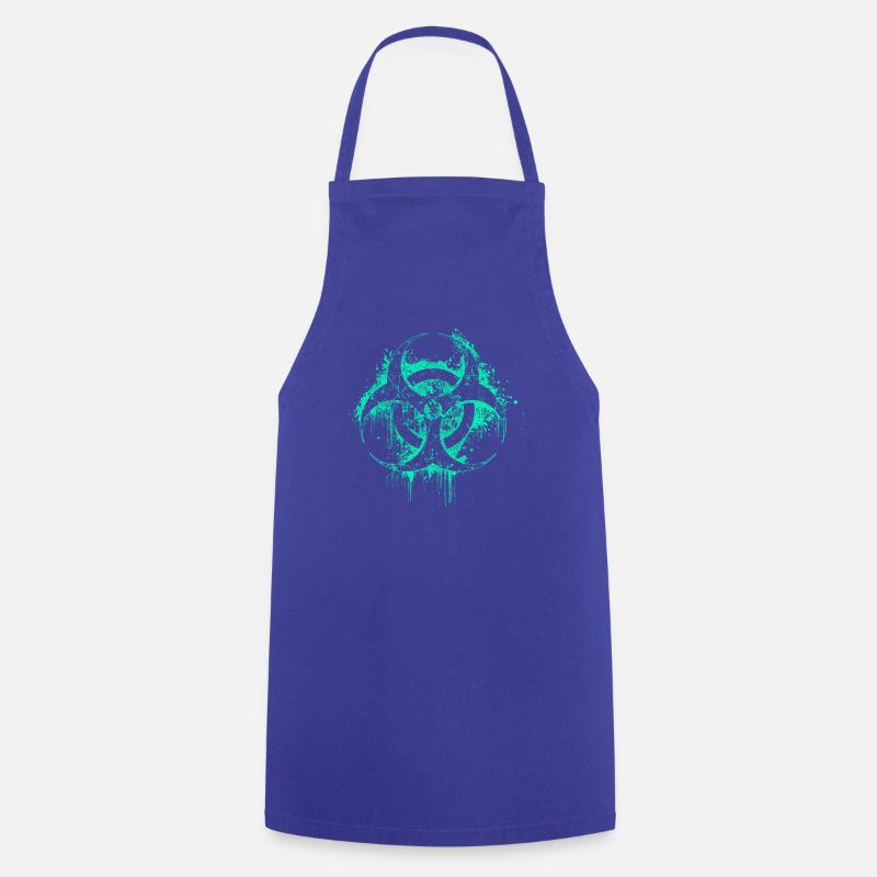 biohazard bio zombie biohazard halloween - Cooking Apron - royal blue