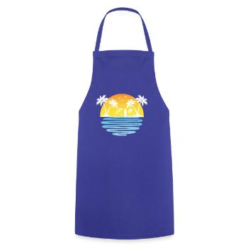 Palmiers Été soleil mer et plage - Tablier de cuisine - bleu royal - Devant - AI Model Male 185 dark (185cm)