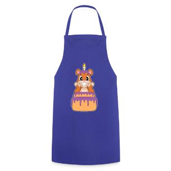 Gâteau d’anniversaire Ours - Tablier de cuisine - bleu royal - Devant - AI Model Male 185 dark (185cm)