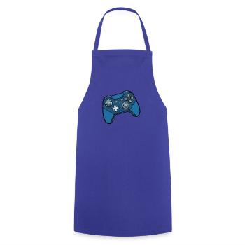 Motif de manette de jeu bleu - Tablier de cuisine - bleu royal - Devant - AI Model Male 185 dark (185cm)