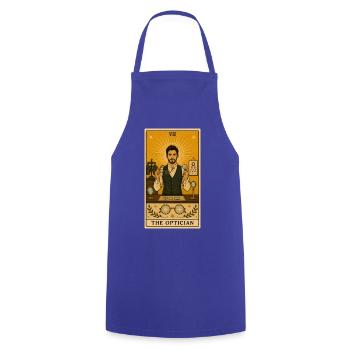 Opticiens | Tarot Yeux Lunettes - Tablier de cuisine - bleu royal - Devant - AI Model Male 185 dark (185cm)