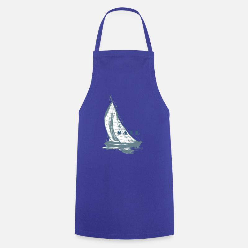 sailboat,sea,gift,maritim,cool,trend, - Cooking Apron - royal blue