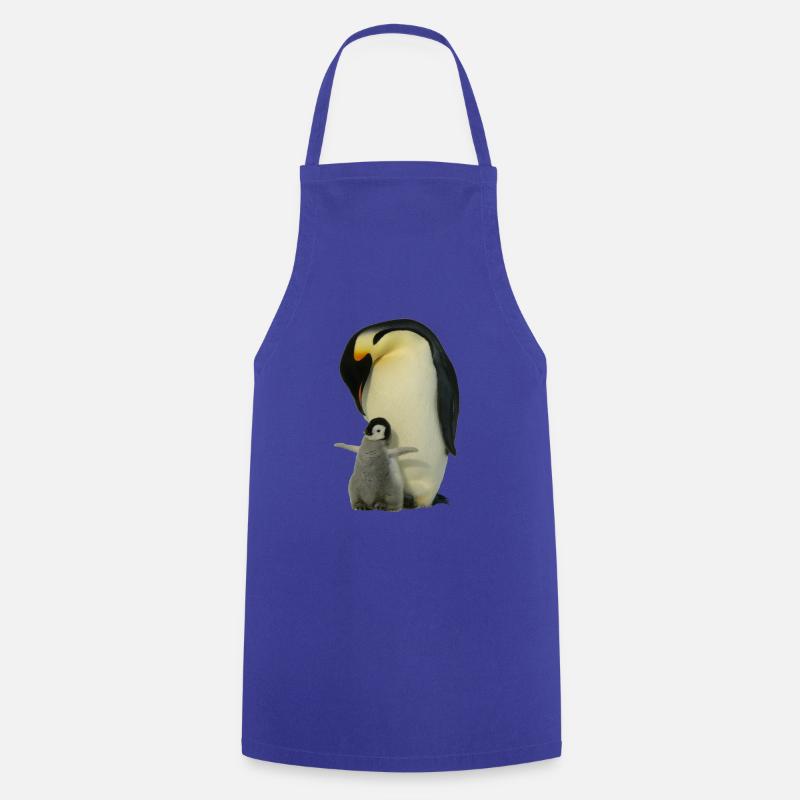 Pingouin avec bébé - Tablier de cuisine - bleu royal