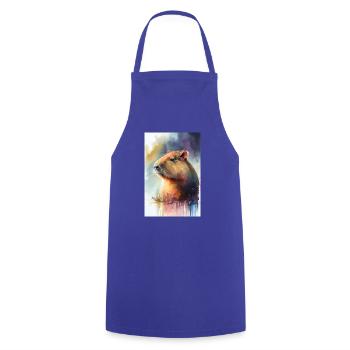 Capybara Capybara Rongeur Animal Aquarelle - Tablier de cuisine - bleu royal - Devant - AI Model Male 185 dark (185cm)