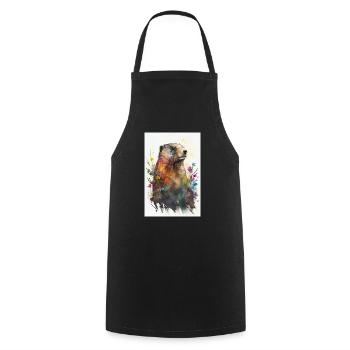 Marmot Rodent Ground Squirrel Marmot Animal - Cooking Apron - black - Front - AI Model Male 185 dark (185cm)