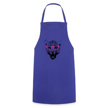 Leopard nerd glasses 2c - Cooking Apron - royal blue - Front - AI Model Male 185 dark (185cm)