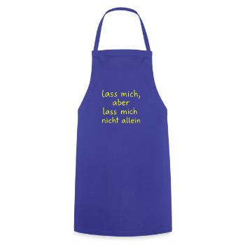 Leave me, but don't leave me alone neon yellow - Cooking Apron - royal blue - Front - AI Model Male 185 dark (185cm)