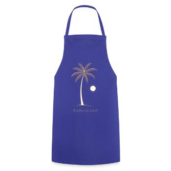 Ruhestand Palme mit Sonne – Rente Abschied  - Kochschürze - Royalblau - Vorne - AI Model Male 185 dark (185cm)
