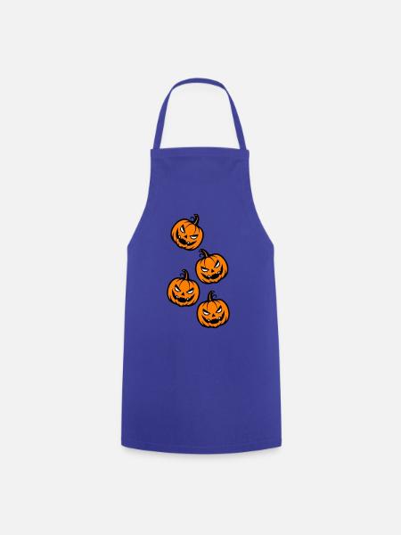 Kürbis Halloween - Kochschürze - Royalblau