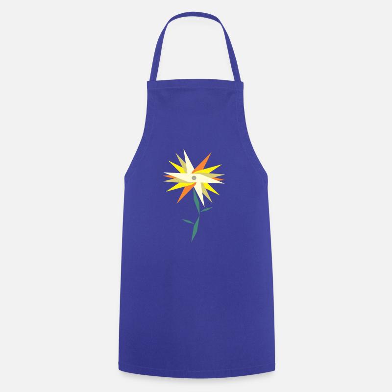 Fleur Low Poly - Tablier de cuisine - bleu royal