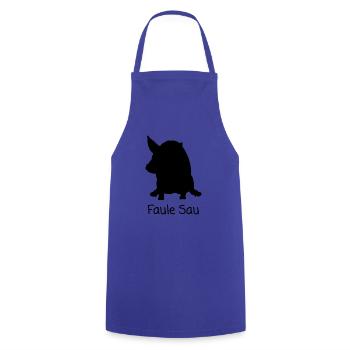 Faule Sau - Kochschürze - Royalblau - Vorne - AI Model Male 185 dark (185cm)