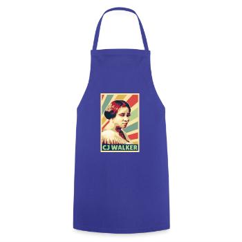 Madam CJ Walker Vintage Farben - Kochschürze - Royalblau - Vorne - AI Model Male 185 dark (185cm)