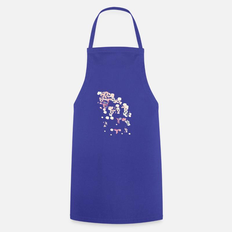 fleur de cerisier,colibri,fleurs,fleurs,fleurs - Tablier de cuisine - bleu royal