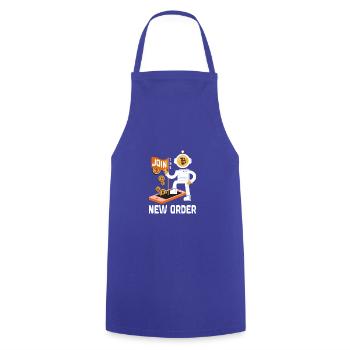 Join The New Order Bitcoin Lovers Crypto Trader - Cooking Apron - royal blue - Front - AI Model Male 185 dark (185cm)