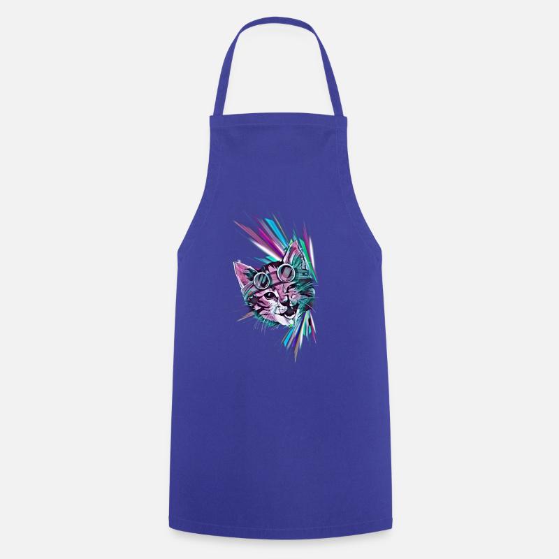 Chat cool - Tablier de cuisine - bleu royal