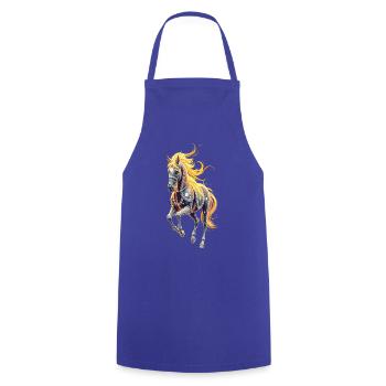 Sternenross mit goldener Mähne - Kochschürze - Royalblau - Vorne - AI Model Male 185 dark (185cm)