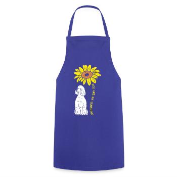 Sunflower Pup Emblem - Cooking Apron - royal blue - Front - AI Model Male 185 dark (185cm)