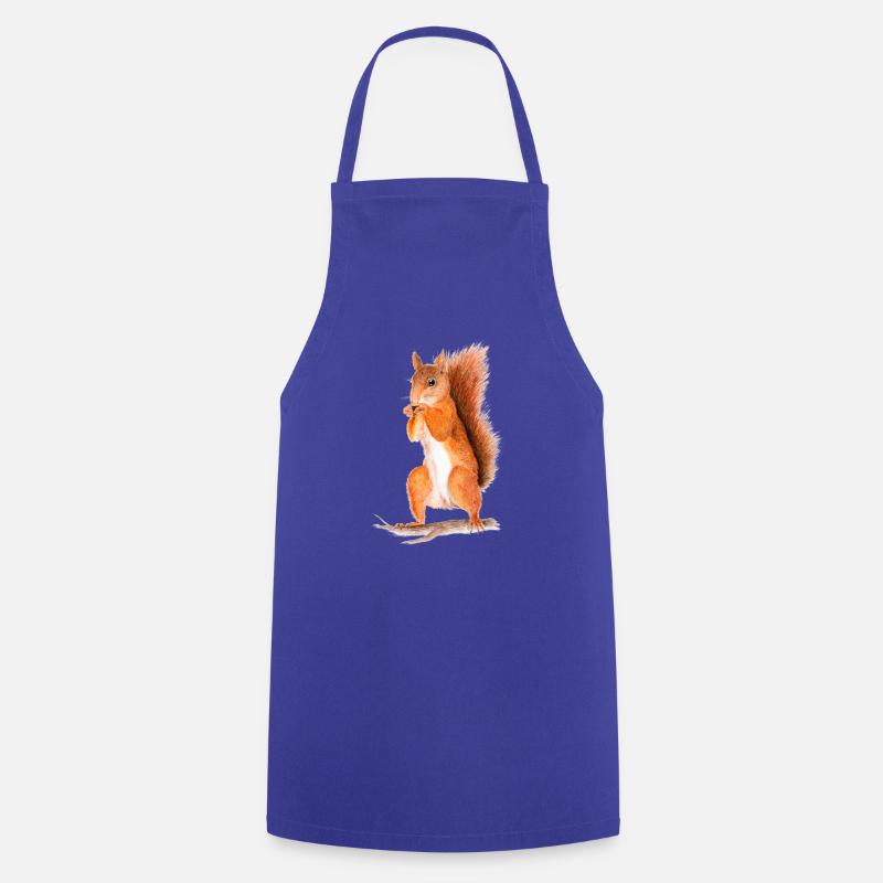 eichhörnchen - Kochschürze - Royalblau
