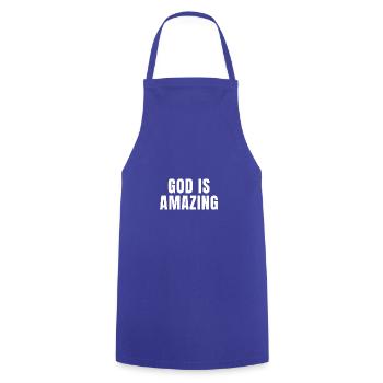 Gott ist erstaunlich - Christliche Zitate - Kochschürze - Royalblau - Vorne - AI Model Male 185 dark (185cm)