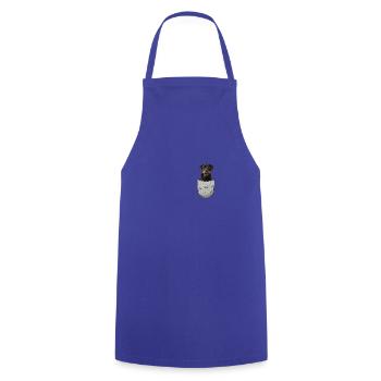 Rottweiler dans la poche poitrine pour Hundebes - Tablier de cuisine - bleu royal - Devant - AI Model Male 185 dark (185cm)