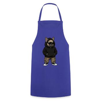 Bouledogue français Frenchie Propriétaire de Frenchie - Tablier de cuisine - bleu royal - Devant - AI Model Male 185 dark (185cm)
