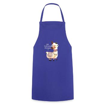 An scheiss muass i,lama bayrisch,alpaka - Cooking Apron - royal blue - Front - AI Model Male 185 dark (185cm)