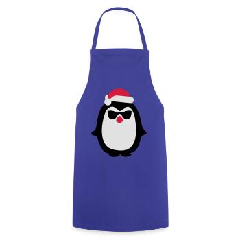 Santa penguin - Cooking Apron - royal blue - Front - AI Model Male 185 dark (185cm)