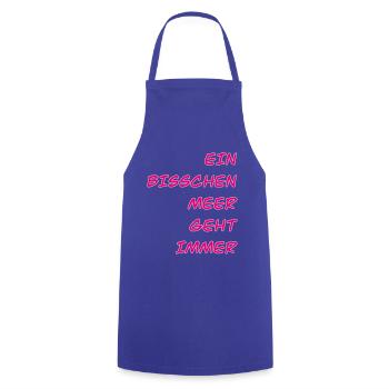 Meerliebe Spruch Schriftzug - Kochschürze - Royalblau - Vorne - AI Model Male 185 dark (185cm)