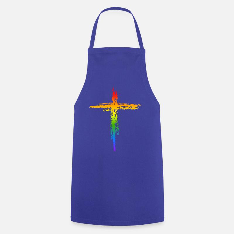 Rainbow Cross - Cooking Apron - royal blue