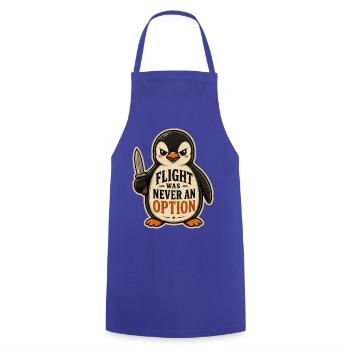 La fuite n’a jamais été une option, courageux Pingouin Knife - Tablier de cuisine - bleu royal - Devant - AI Model Male 185 dark (185cm)