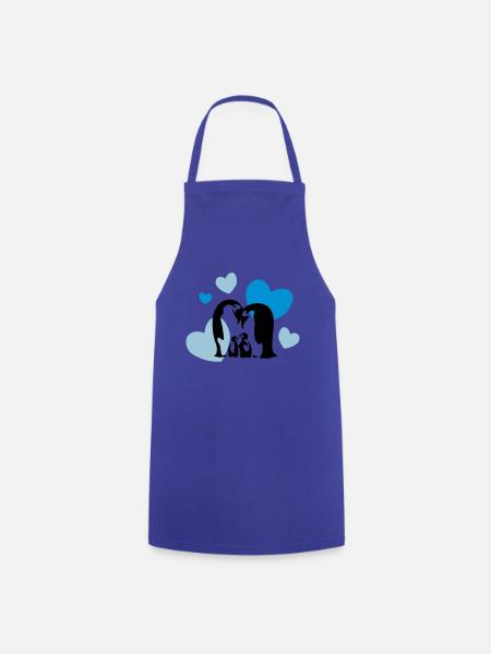 Famille Pingouin - Pingouins - Famille Pingouin - Tablier de cuisine - bleu royal