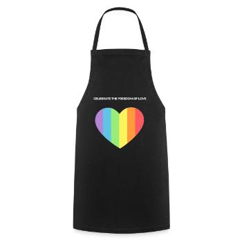 Love Rainbow Herz Pride - Kochschürze - Schwarz - Vorne - AI Model Male 185 dark (185cm)