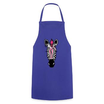 Zebra Punk mit Ohrring - Kochschürze - Royalblau - Vorne - AI Model Male 185 dark (185cm)