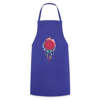 Spiritualité Géométrie Sacrée Fleur de Lotus Zen - Tablier de cuisine - bleu royal - Devant - AI Model Male 185 dark (185cm)