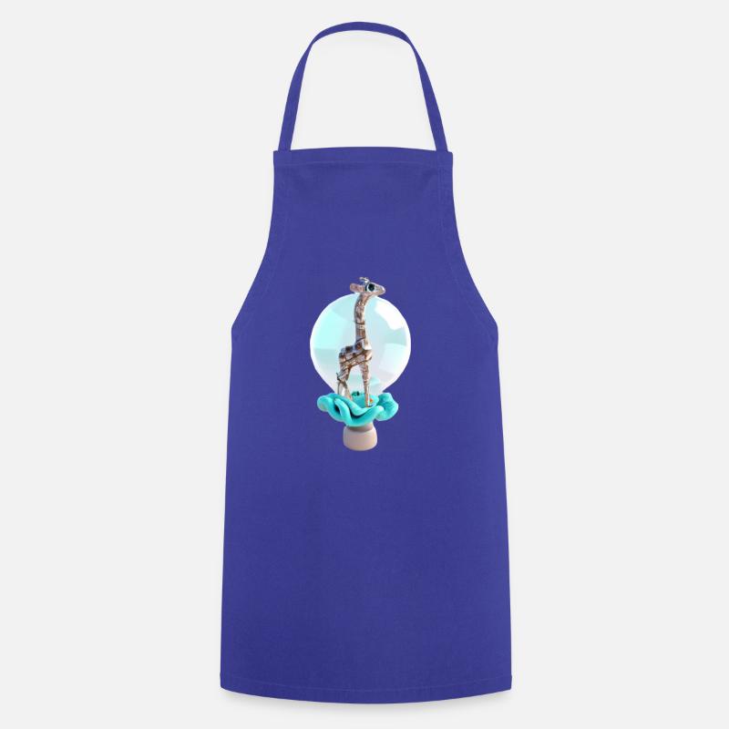 Design Giraffe - Cooking Apron - royal blue