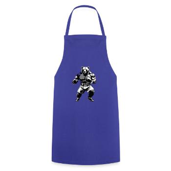 Boxing Bear - Box Club Logo Design - Cooking Apron - royal blue - Front - AI Model Male 185 dark (185cm)