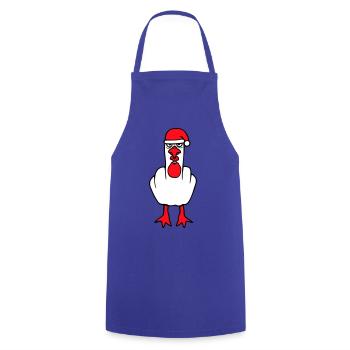Seagull Middle Finger Fuck You Angry Christmas - Cooking Apron - royal blue - Front - AI Model Male 185 dark (185cm)