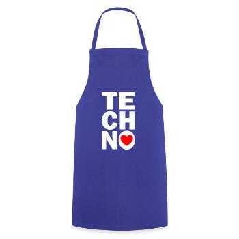 Techno - Tablier de cuisine - bleu royal - Devant - AI Model Male 185 dark (185cm)
