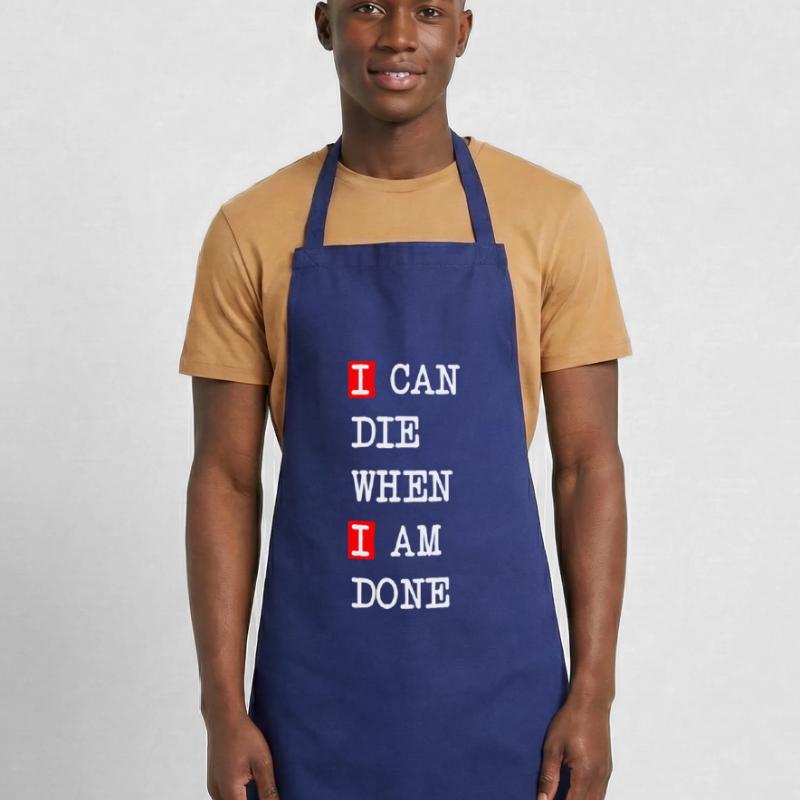 Die when I am done – darkes Statement-Design Kochschürze