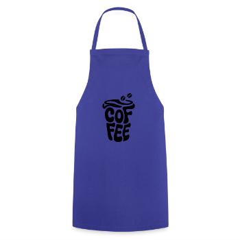 Kaffee - Cooles Café Logo - Kochschürze - Royalblau - Vorne - AI Model Male 185 dark (185cm)
