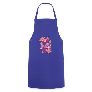 fleurs, fleurs, printemps, fleurs - Tablier de cuisine - bleu royal - Devant - AI Model Male 185 dark (185cm)