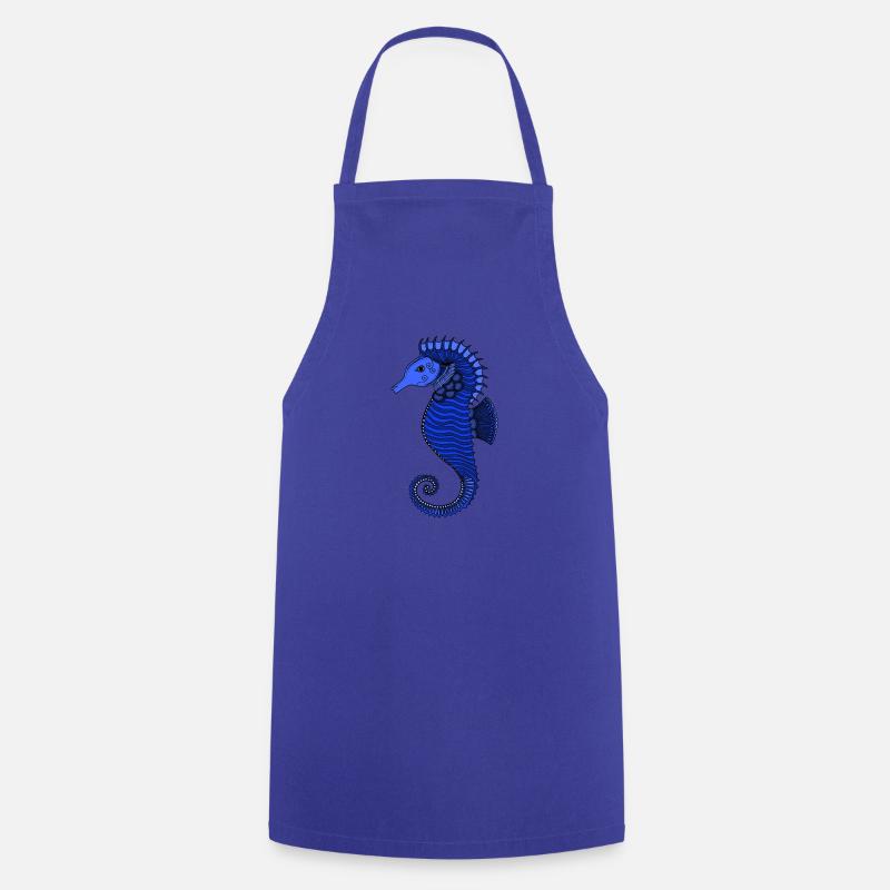Hippocampe bleu - Tablier de cuisine - bleu royal