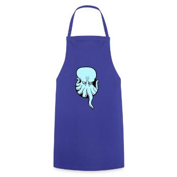 Poulpe trou tentacule ennuyé montrer mauvais œil - Tablier de cuisine - bleu royal - Devant - AI Model Male 185 dark (185cm)