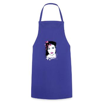 Woman, Green Eyes,Butterflies, Face,Painting - Cooking Apron - royal blue - Front - AI Model Male 185 dark (185cm)