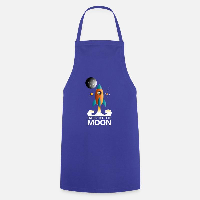 Back to the moon. - Cooking Apron - royal blue